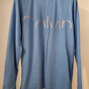 Calvin Klein Collection Long Sleeve T Shirt Blue